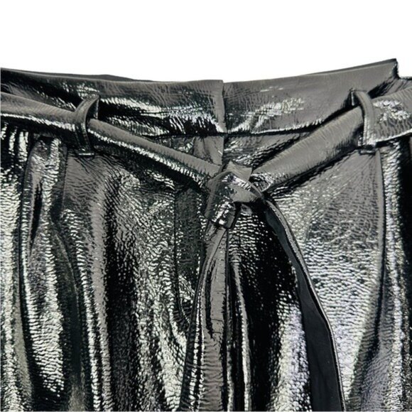 Who What Wear Vinylcore High Waisted Shiny Faux Leather Belted Pants Sz 2 - Picture 7 of 12